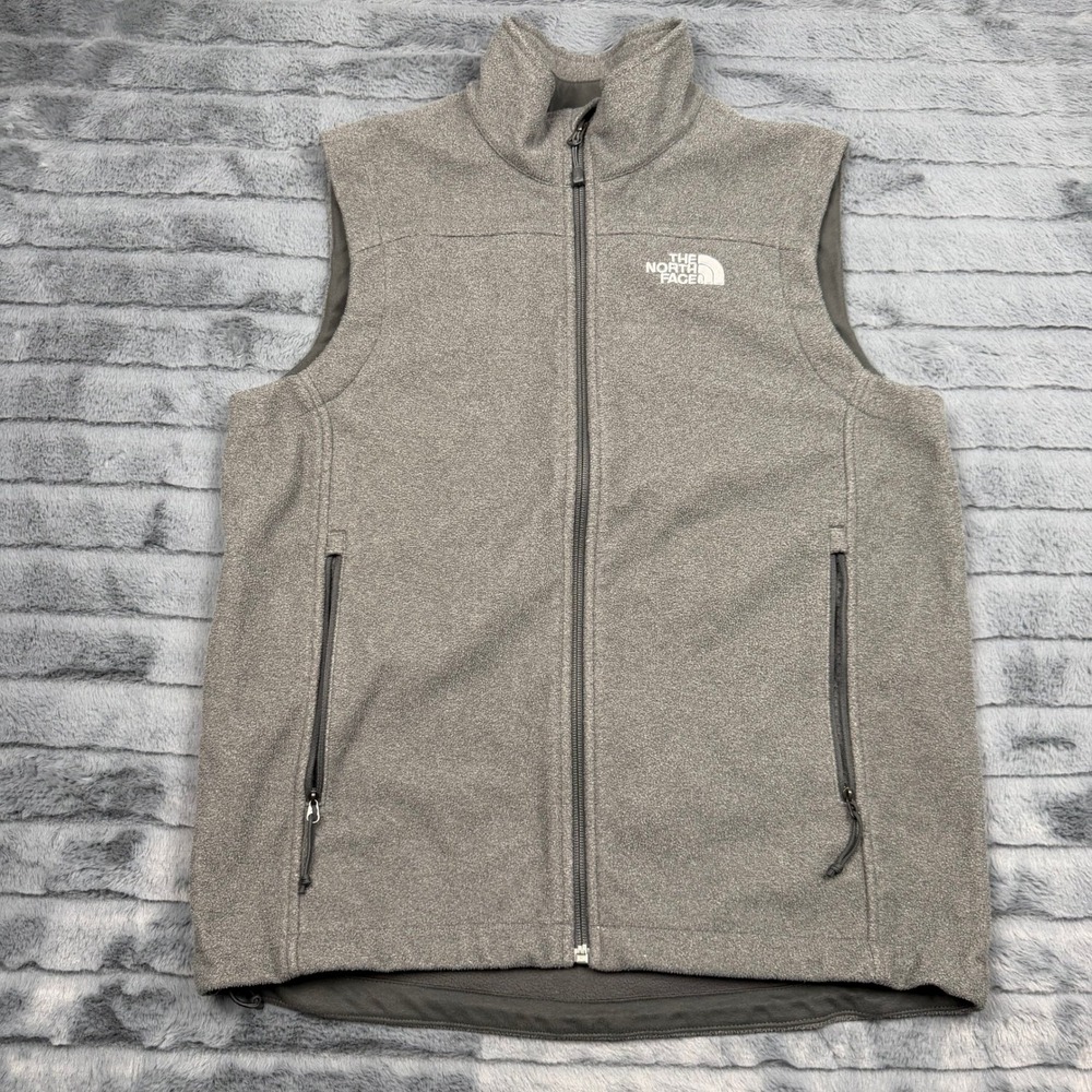 The North Face Mens Gray Fleece Full Zip Vest Small RN 61661 CA 30516